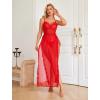 image:imageAvidlove Women Lingerie Sexy Nightgowns Lace Babydoll Mesh Sleepwear Long Lingerie Dress Side Split Nightdress SXXLRed
