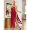 image:imageAvidlove Women Lingerie Sexy Nightgowns Lace Babydoll Mesh Sleepwear Long Lingerie Dress Side Split Nightdress SXXLWine Red