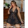 image:imageAvidlove Women Plus Size Babydoll Lingerie Lace Chemise Mesh SleepwearButterflyblack
