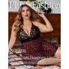 image:imageAvidlove Women Plus Size Babydoll Lingerie Lace Chemise Mesh SleepwearHeartblack