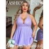image:imageAvidlove Women Plus Size Babydoll Lingerie Lace Chemise Mesh SleepwearLight Purple