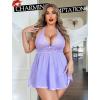 image:imageAvidlove Women Plus Size Babydoll Lingerie Lace Chemise Mesh SleepwearLight Purple