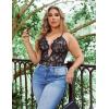 image:imageAvidlove Women Plus Size Lingerie Lace Teddy Deep V Lingerie Bodysuit One Piece Babydoll 1422 PlusBlack