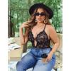 image:imageAvidlove Women Plus Size Lingerie Lace Teddy Deep V Lingerie Bodysuit One Piece Babydoll 1422 PlusBlack