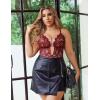 image:imageAvidlove Women Plus Size Lingerie Lace Teddy Deep V Lingerie Bodysuit One Piece Babydoll 1422 PlusDark Red
