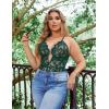 image:imageAvidlove Women Plus Size Lingerie Lace Teddy Deep V Lingerie Bodysuit One Piece Babydoll 1422 PlusGreen