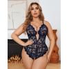 image:imageAvidlove Women Plus Size Lingerie Lace Teddy Deep V Lingerie Bodysuit One Piece Babydoll 1422 PlusNavy Blue