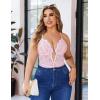image:imageAvidlove Women Plus Size Lingerie Lace Teddy Deep V Lingerie Bodysuit One Piece Babydoll 1422 PlusPink