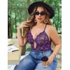 image:imageAvidlove Women Plus Size Lingerie Lace Teddy Deep V Lingerie Bodysuit One Piece Babydoll 1422 PlusPurple