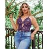 image:imageAvidlove Women Plus Size Lingerie Lace Teddy Deep V Lingerie Bodysuit One Piece Babydoll 1422 PlusPurple