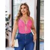image:imageAvidlove Women Plus Size Lingerie Lace Teddy Deep V Lingerie Bodysuit One Piece Babydoll 1422 PlusRose Red