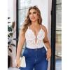image:imageAvidlove Women Plus Size Lingerie Lace Teddy Deep V Lingerie Bodysuit One Piece Babydoll 1422 PlusWhite