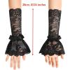 image:imageAvidlove Women Ruffle Bow Lace Gloves Fingerless Mid Elbow Sleeve Costume Wedding Opera Tea Party Prom Cosplay GothicBlack