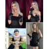 image:imageAvidlove Women Ruffle Bow Lace Gloves Fingerless Mid Elbow Sleeve Costume Wedding Opera Tea Party Prom Cosplay GothicBlack