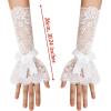 image:imageAvidlove Women Ruffle Bow Lace Gloves Fingerless Mid Elbow Sleeve Costume Wedding Opera Tea Party Prom Cosplay GothicWhite