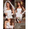 image:imageAvidlove Women Ruffle Bow Lace Gloves Fingerless Mid Elbow Sleeve Costume Wedding Opera Tea Party Prom Cosplay GothicWhite and Black