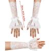 image:imageAvidlove Women Ruffle Bow Lace Gloves Fingerless Mid Elbow Sleeve Costume Wedding Opera Tea Party Prom Cosplay GothicWhite and Black