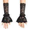 image:imageAvidlove Women Ruffle Bow Lace Gloves Fingerless Mid Elbow Sleeve Costume Wedding Opera Tea Party Prom Cosplay GothicWhite and Black