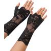 image:imageAvidlove Women Short Lace Gloves Fingerless Bridal Wrist Glove Opera Evening Wedding Tea Party Prom Cosplay Gothic ClothesBlack