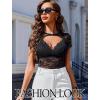 image:imageAvidlove Womens Lace Mesh Short Sleeve Top Floral Sheer See Through Blouse Sexy TopsBlack
