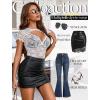 image:imageAvidlove Womens Lace Mesh Short Sleeve Top Floral Sheer See Through Blouse Sexy TopsWhite