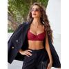 image:imageAvidlove Womens Lace Underwire Bra Sexy Mesh Balconette Unlined Everyday Bra LingerieWine Red