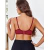 image:imageAvidlove Womens Lace Underwire Bra Sexy Mesh Balconette Unlined Everyday Bra LingerieWine Red