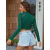 image:imageAvidlove Womens Long Sleeve Fishnet Top Sexy Cut Out Crop Short Hollow Out TopGreen