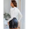 image:imageAvidlove Womens Long Sleeve Fishnet Top Sexy Cut Out Crop Short Hollow Out TopWhite