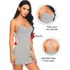 image:imageAvidlove Womens Nightgown Sexy Lace Sleepwear V Neck Full Slip Chemise Lingerie Cotton Night Gowns Babydoll Sleepshirt1 Light Grey