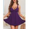 image:imageAvidlove Womens Nightgown Sexy Lingerie Sleepwear Lace Chemise Modal Babydoll Slip NightiesPurple