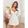 image:imageAvidlove Womens Nightgown Sexy Lingerie Sleepwear Lace Chemise Modal Babydoll Slip NightiesWhite