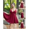 image:imageAvidlove Womens Nightgown Sexy Lingerie Sleepwear Lace Chemise Modal Babydoll Slip NightiesWine Red