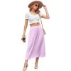 image:imageAvidlove Womens Satin Half Slip 36 Lace Long Underskirt SXXLLight Purple
