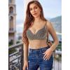 image:imageAvidlove Womens Sexy Fishnet Mesh Long Sleeve Tops Mock Neck Sheer Lace SeeThrough Blouse Bodycon Clubwear Party TopsLight Brown