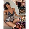 image:imageAvidlove Womens Sweetness Cami Set Lace Camisole Lingerie Nightwear Sexy Pajamas Lounge SetsBlack  Leopard