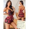 image:imageAvidlove Womens Sweetness Cami Set Lace Camisole Lingerie Nightwear Sexy Pajamas Lounge SetsRed Plaid