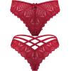 image:imageAvidlove Womens Underwear Lace Cheeky Panties Criss Cross Back Bikini Thongs Sexy UndiesBurgundy