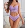 image:imageAvidlove Womens Underwear Lace Cheeky Panties Criss Cross Back Bikini Thongs Sexy UndiesPurple1 Pack