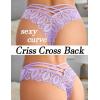 image:imageAvidlove Womens Underwear Lace Cheeky Panties Criss Cross Back Bikini Thongs Sexy UndiesPurple1 Pack