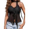 image:imageAvidlove Halter Tops for Women Mesh Tank Top Sexy Camisoles Y2K Crop Top Going Out Tops Trendy Summer Tops OutfitsDull Black