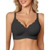 image:imageAvidlove Jelly Bras for Women No Underwire Seamless Bralettes Wireless Push Up Scalloped Full Coverage Sports Everyday BraBlack