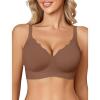 image:imageAvidlove Jelly Bras for Women No Underwire Seamless Bralettes Wireless Push Up Scalloped Full Coverage Sports Everyday BraBrown