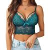 image:imageAvidlove Lace Bralette for Women Lingerie Spaghetti Adjustable Strap Tank Camisole Crop TopBlue Green