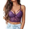 image:imageAvidlove Lace Bralette for Women Lingerie Spaghetti Adjustable Strap Tank Camisole Crop TopPurple