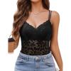image:imageAvidlove Lace Bralette for Women V Neck Camisole Lingerie Spaghetti Strap Tube Slim Tank TopBlack