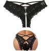 image:imageAvidlove Lace Panties for Women Rhinestone Cheeky Briefs Criss Cross String Hipster UnderwearBlack