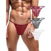 image:imageAvidlove Mens Lace Thong Sexy Low Rise Tback Gstring Comfortable Mens Thong Underwear 14 PackWine Redblackgray