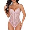 image:imageAvidlove Sexy Lingerie for Women Lace Teddy Bodysuit Deep V Cut Out Babydoll One Piece lingeriePink