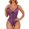 image:imageAvidlove Sexy Lingerie for Women Lace Teddy Bodysuit Deep V Cut Out Babydoll One Piece lingeriePurple